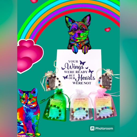 🐾 Pet Memorial Gift 💕 Rainbow Bridge Bracelet 💕 With Poem Card 🐾 - Picture 6 of 6